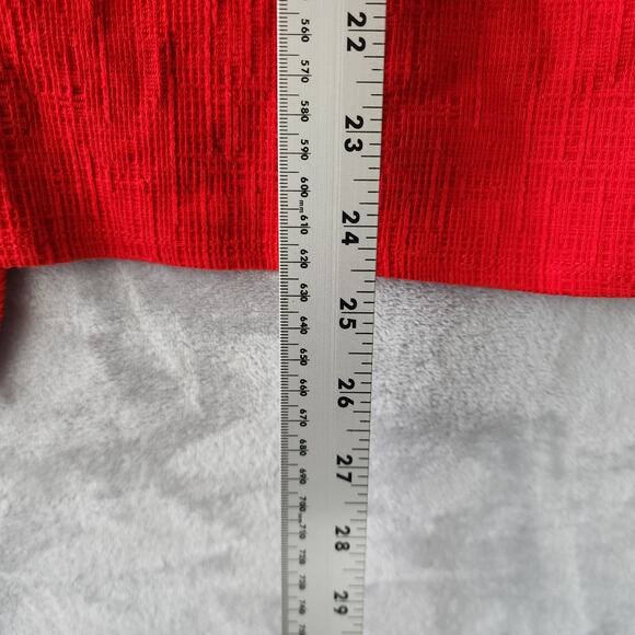 J Crew Top Womens Size 2X Red Textured Knit Tie Front NEW NWT - Picture 6 of 7